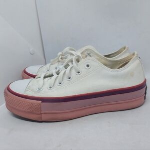 Converse Chuck Taylor All Star O.P.I. Platform Sneaker Womens 7 White Low Top